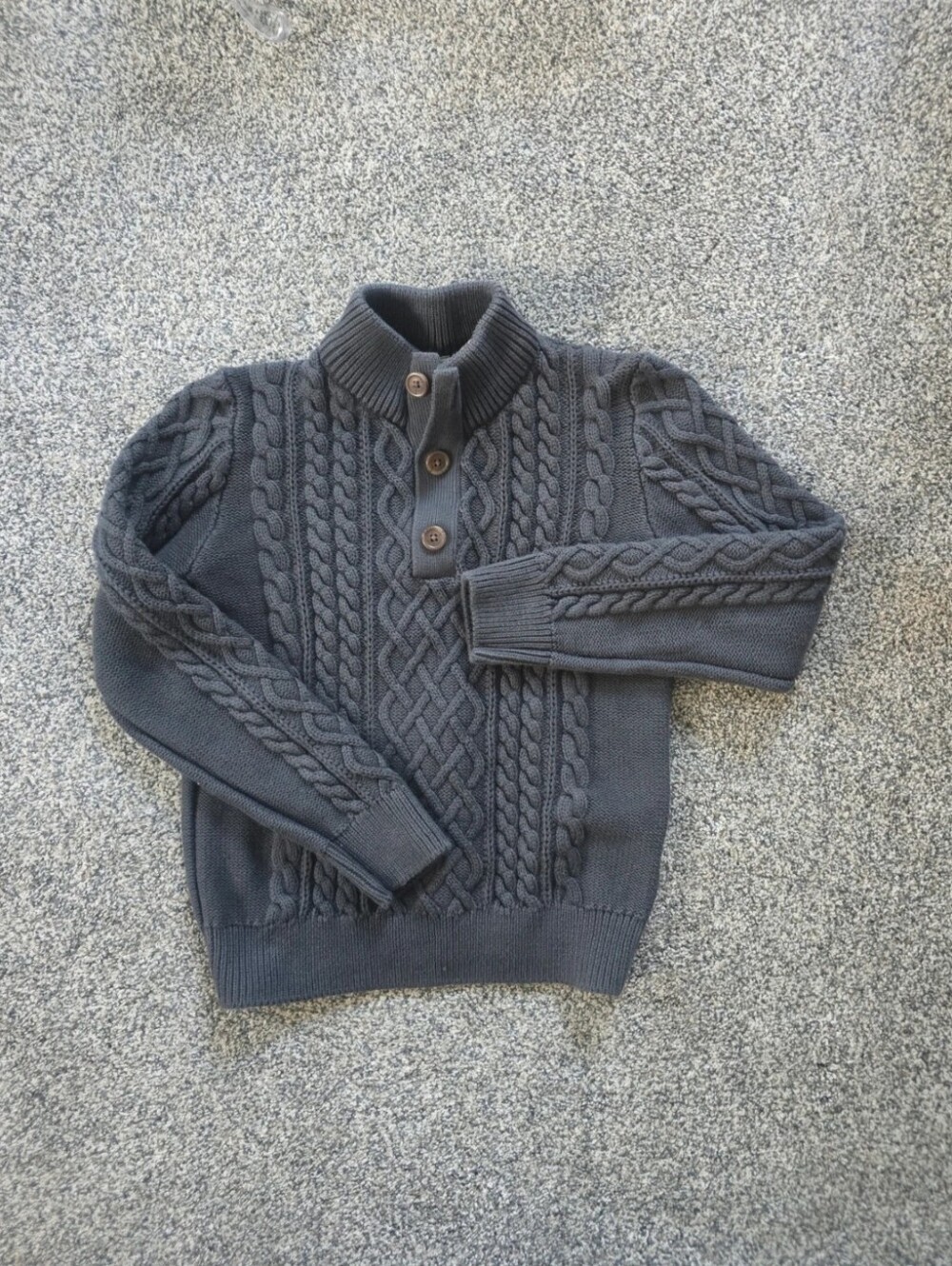 Gap Kids Gray Cable Knit Mock Neck Pullover Sweater Size Large 10